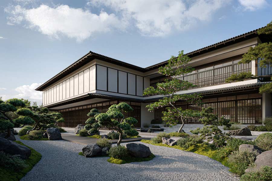 Thiết kế biệt thự nhà vườn 2000m2 phong cách Nhật Bản Zen