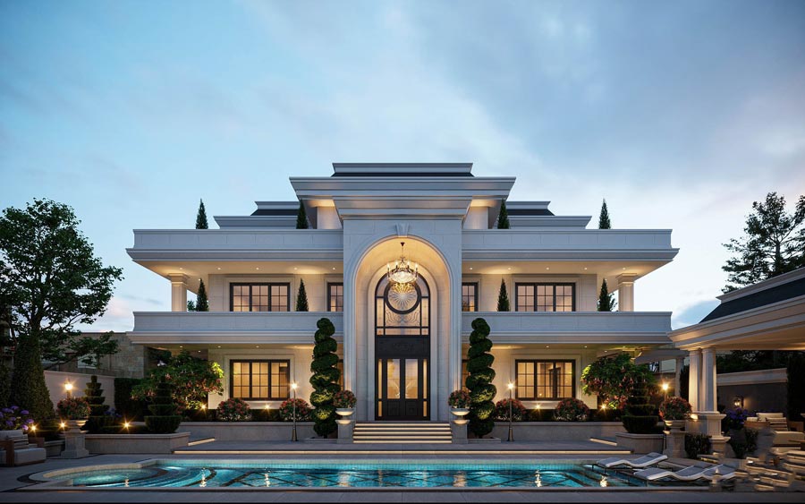 Biệt thự nhà vườn 2000m2 phong cách tân cổ điển 