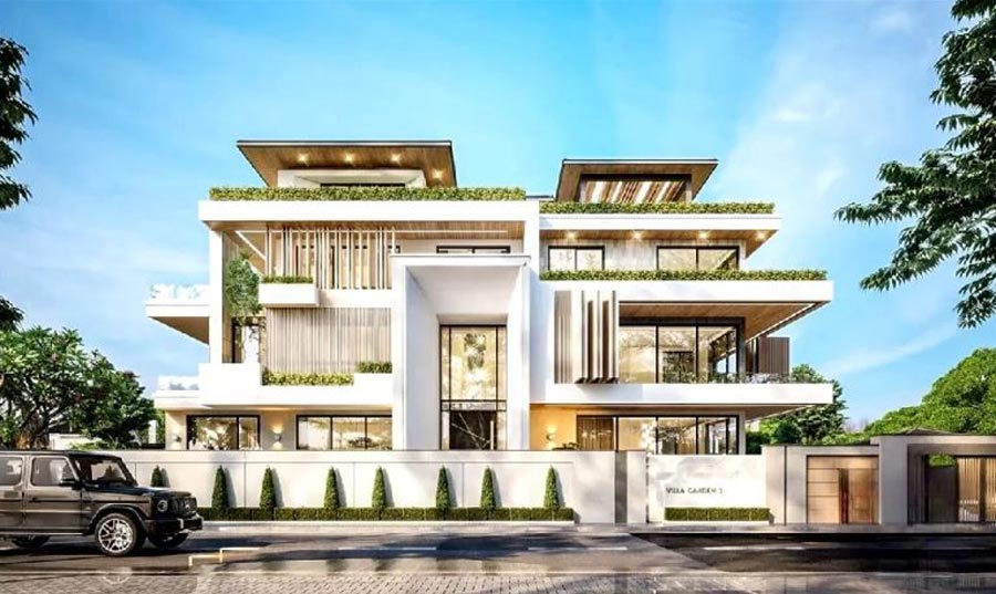 Biệt thự phố 10 tỷ mặt tiền rộng phù hợp đô thị