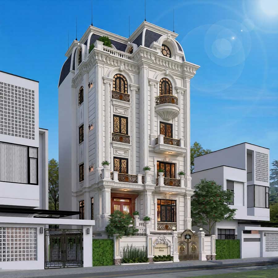 Mẫu biệt thự phố 5 tầng
