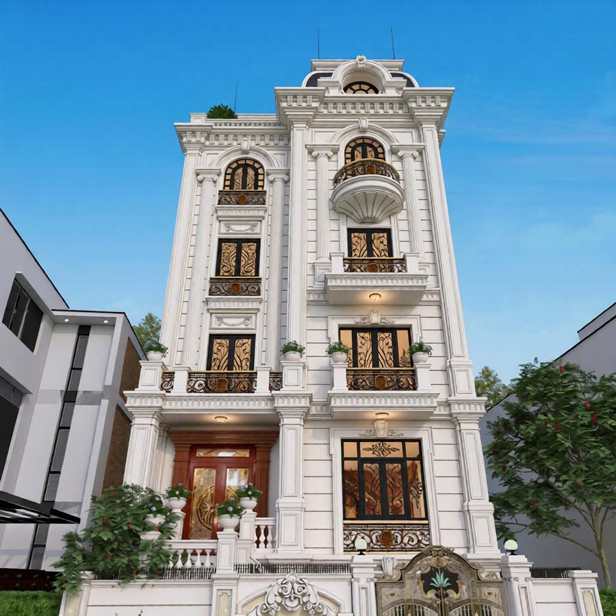 Mẫu biệt thự phố 5 tầng