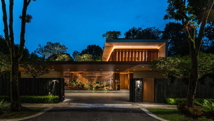 Mẫu biệt thự Singapore có sân vườn rộng rãi