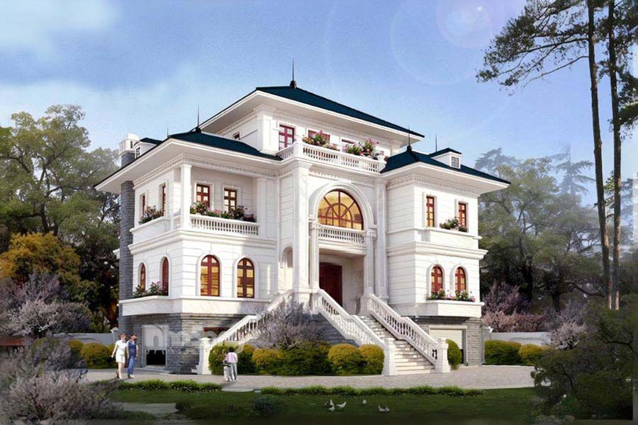 Biệt thự sân vườn rộng có tầng hầm