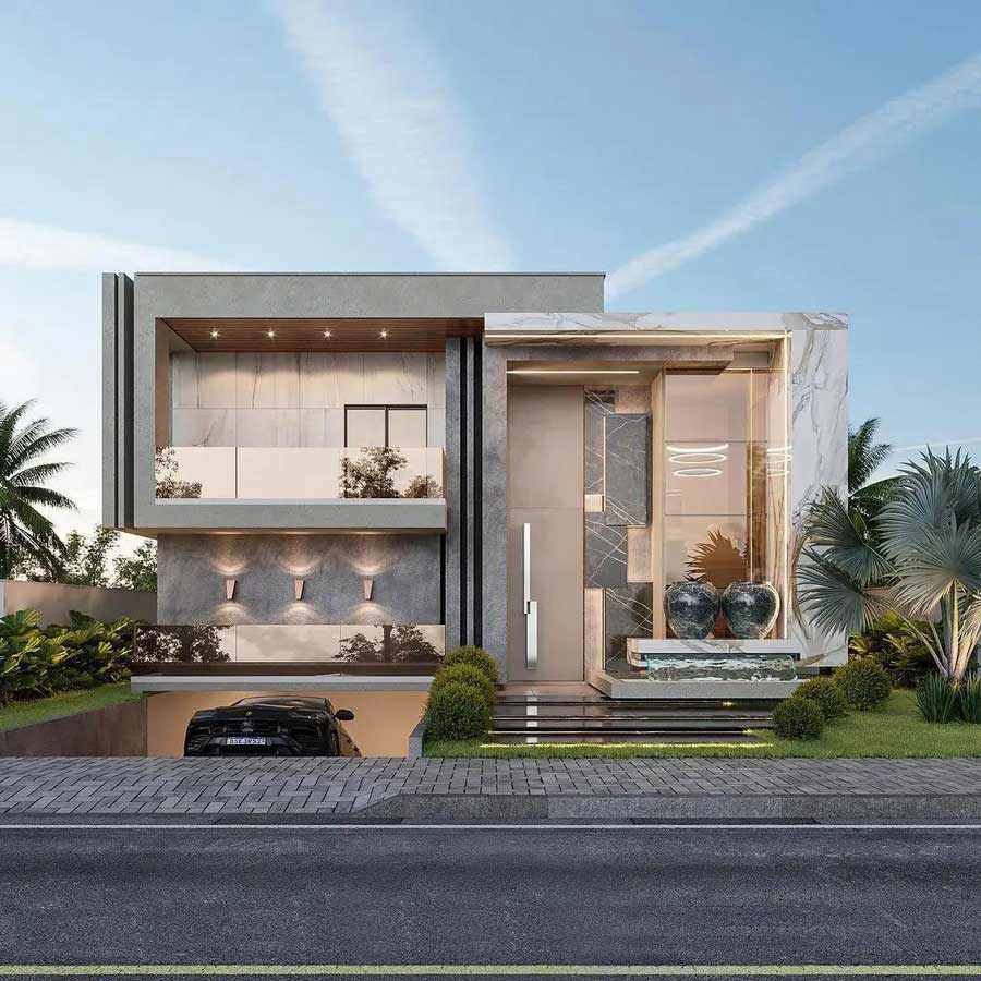 Biệt thự trên đất dốc có tầng hầm bán chìm