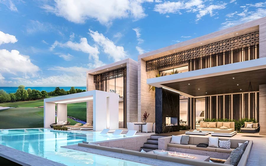 Mẫu thiết kế biệt thự xanh hồ bơi vô cực