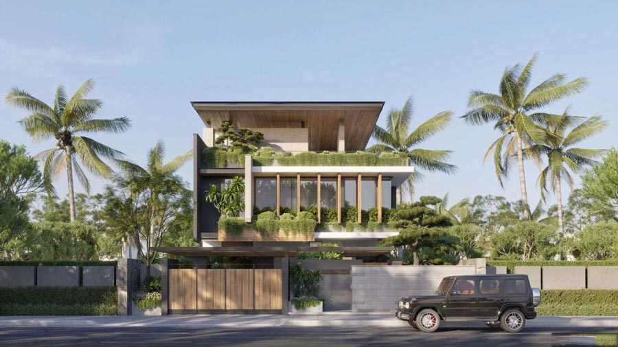 Nhà biệt thự xanh thiết kế tối giản