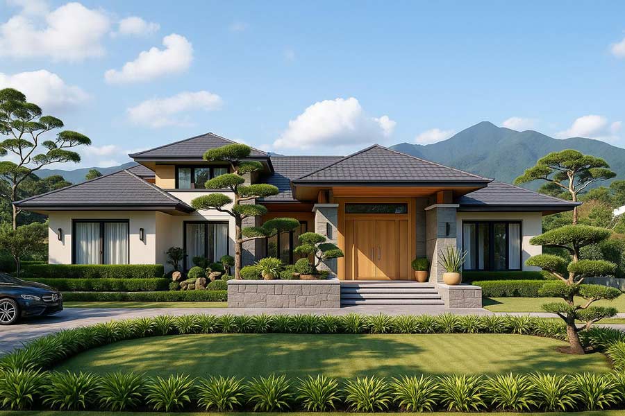 Biệt thự xanh sân vườn rộng – hòa quyện thiên nhiên bốn phía