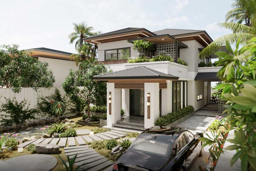 Biệt thự xanh sân vườn rộng – hòa quyện thiên nhiên bốn phía