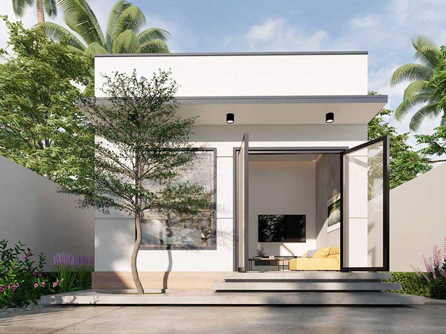 Mẫu nhà 1 tầng mái bằng 800 triệu sang trọng