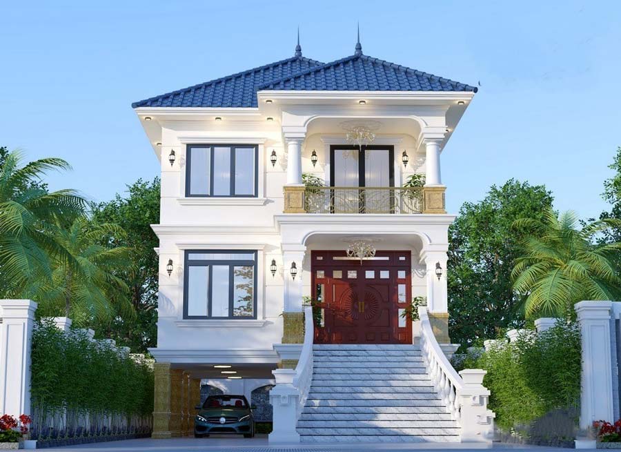 Mẫu nhà biệt thự có tầng hầm nổi