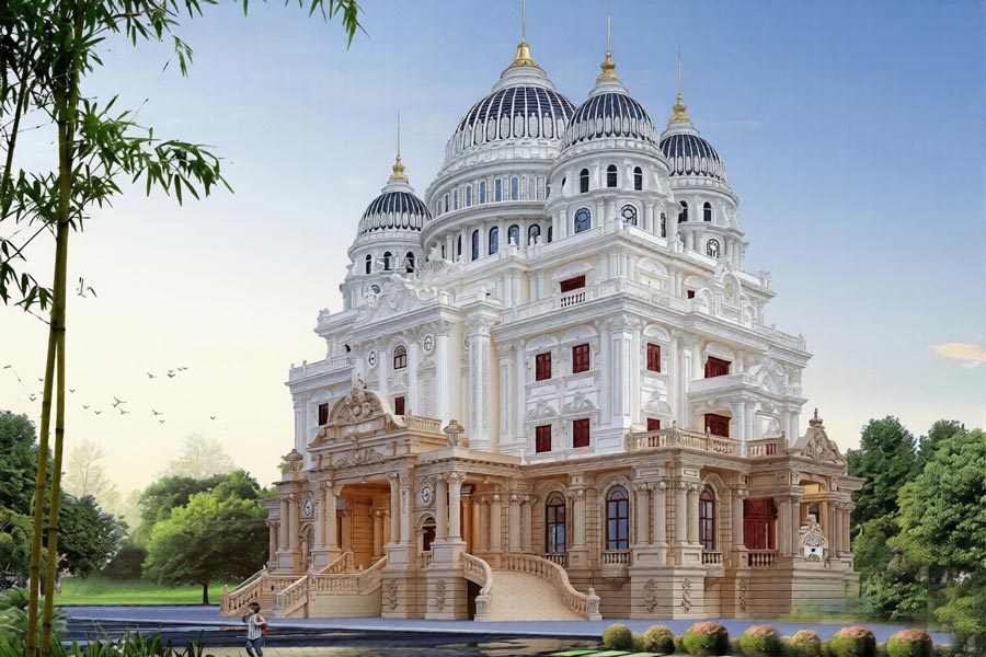 Mẫu nhà lâu đài có 10 phòng ngủ