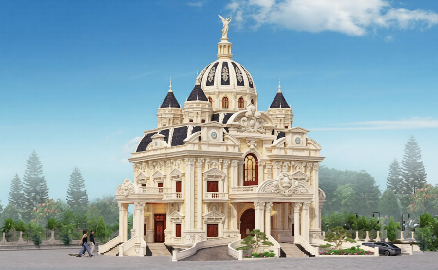 Thiết kế lâu đài 2 tầng