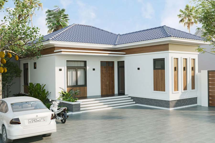 Mẫu thiết kế nhà 800 triệu chữ L ngỡ ngàng như biệt thự