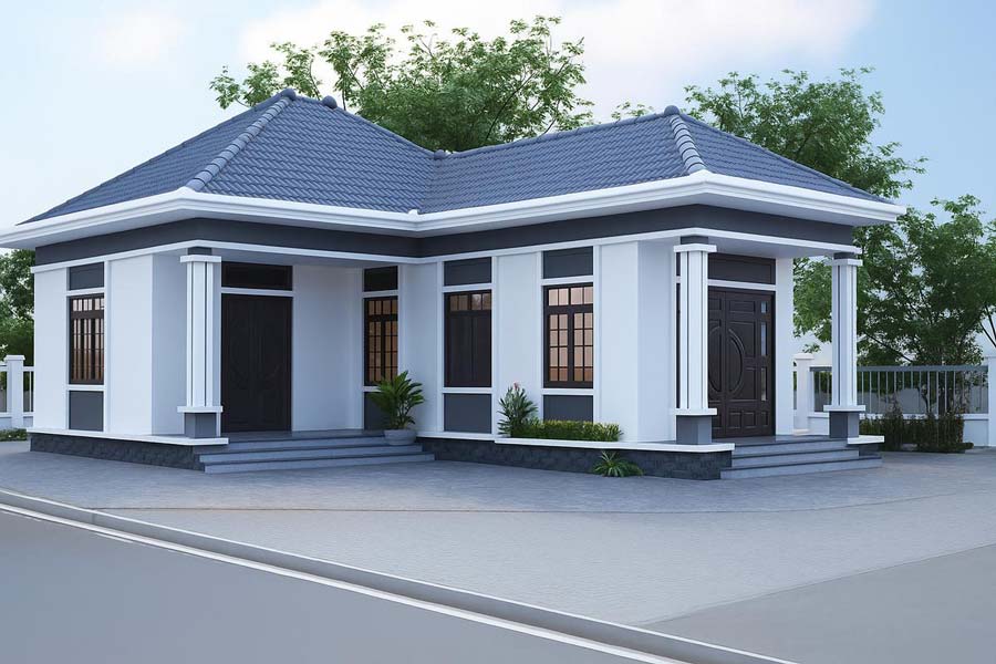 Mẫu thiết kế nhà 800 triệu chữ L ngỡ ngàng như biệt thự