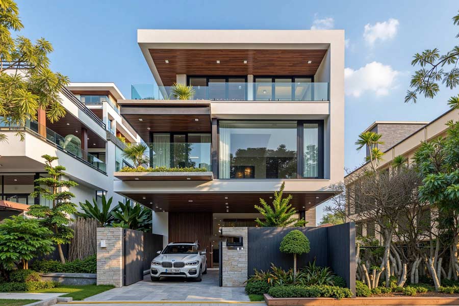 Thiết kế biệt thự 3 tầng có gác lửng