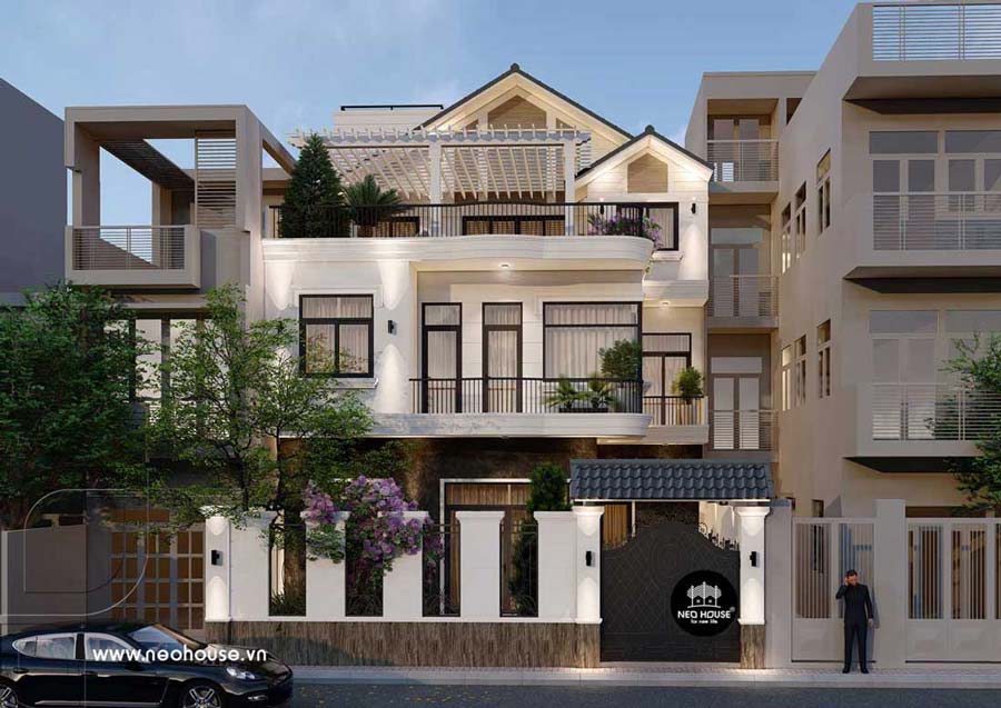 Biệt thự phố mặt tiền 7–10m, chiều sâu 12–20m