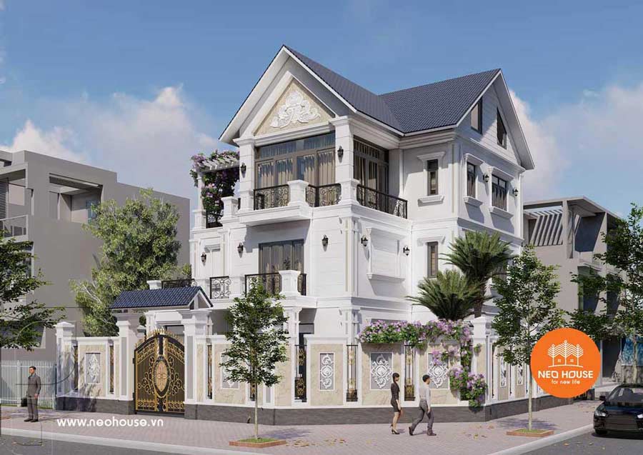 Mẫu biệt thự 150m2 cổ điển Pháp