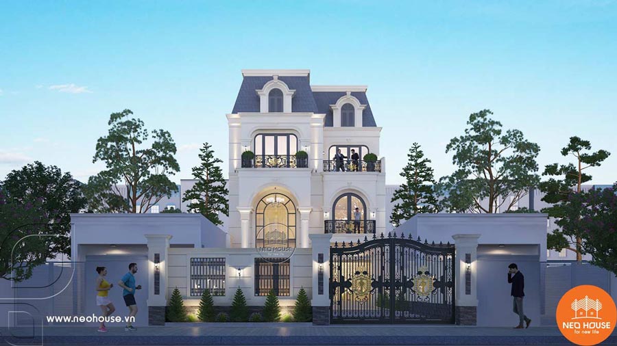 Thiết kế nhà 9x15m phong cách tân cổ điển sang trọng