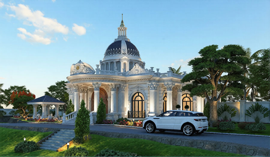 Mẫu thiết kế lâu đài có 4 phòng ngủ