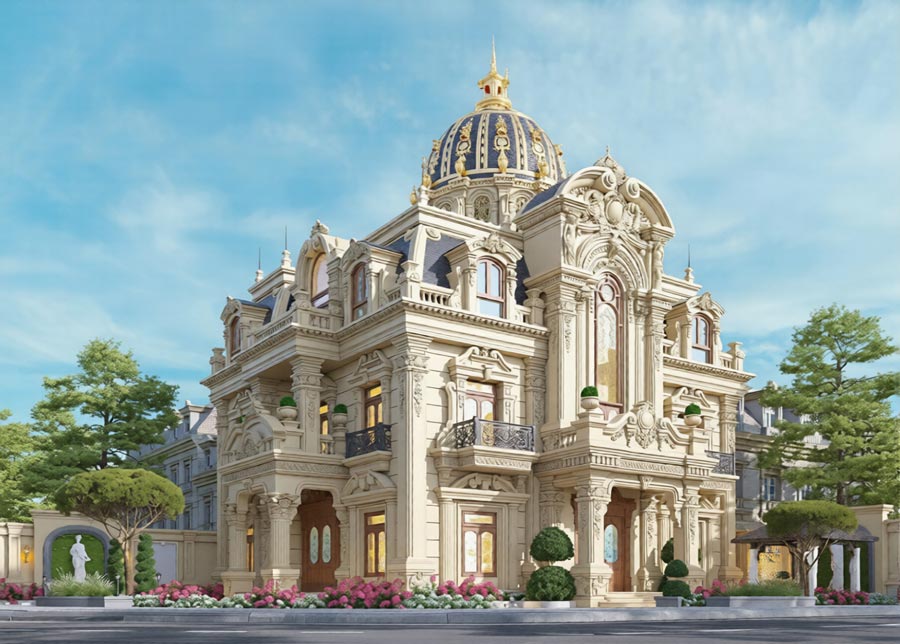 Mẫu thiết kế lâu đài có 5 phòng ngủ