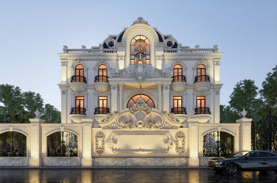 Mẫu lâu đài mái Mansard