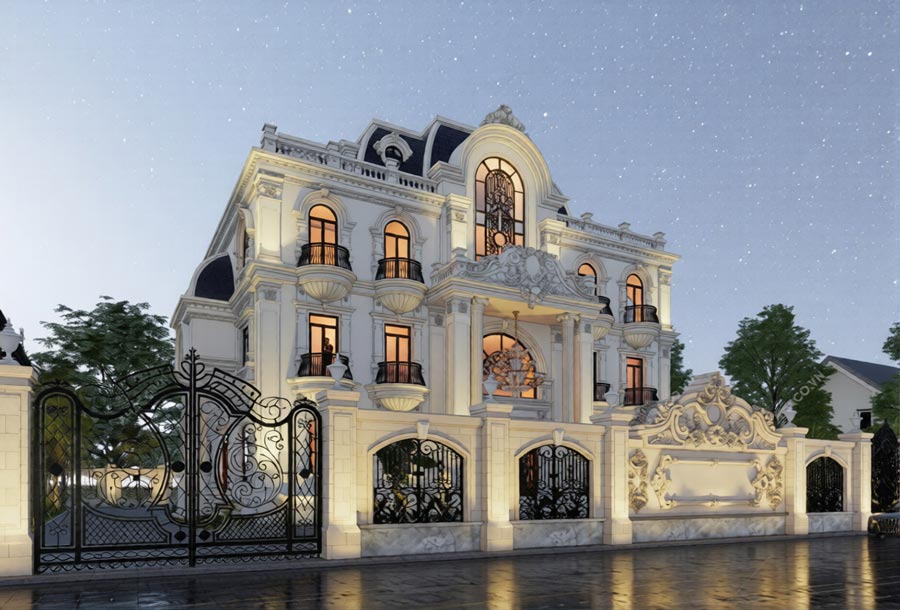 Mẫu lâu đài mái Mansard