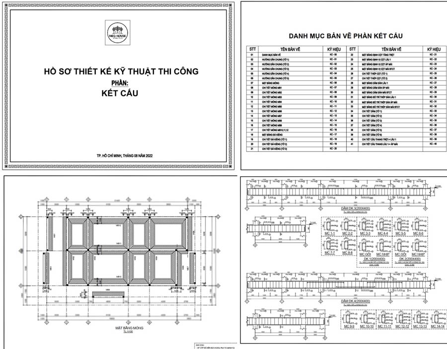 Triển khai hồ sơ thiết kế kết cấu công trình