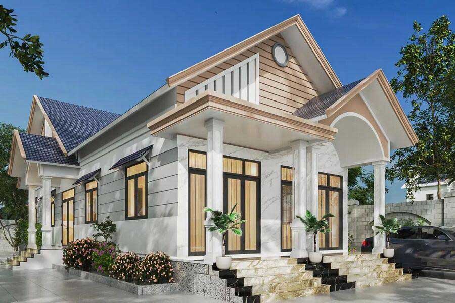 Biệt thự 1 tầng 6 phòng ngủ mái Thái