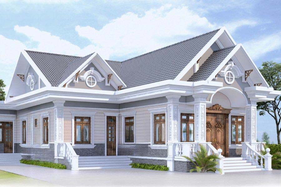 Biệt thự 1 tầng 6 phòng ngủ mái Thái