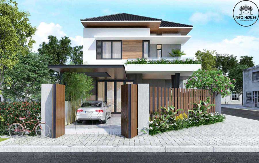 Biệt thự 2 tầng hiện đại 100m2 mái Nhật