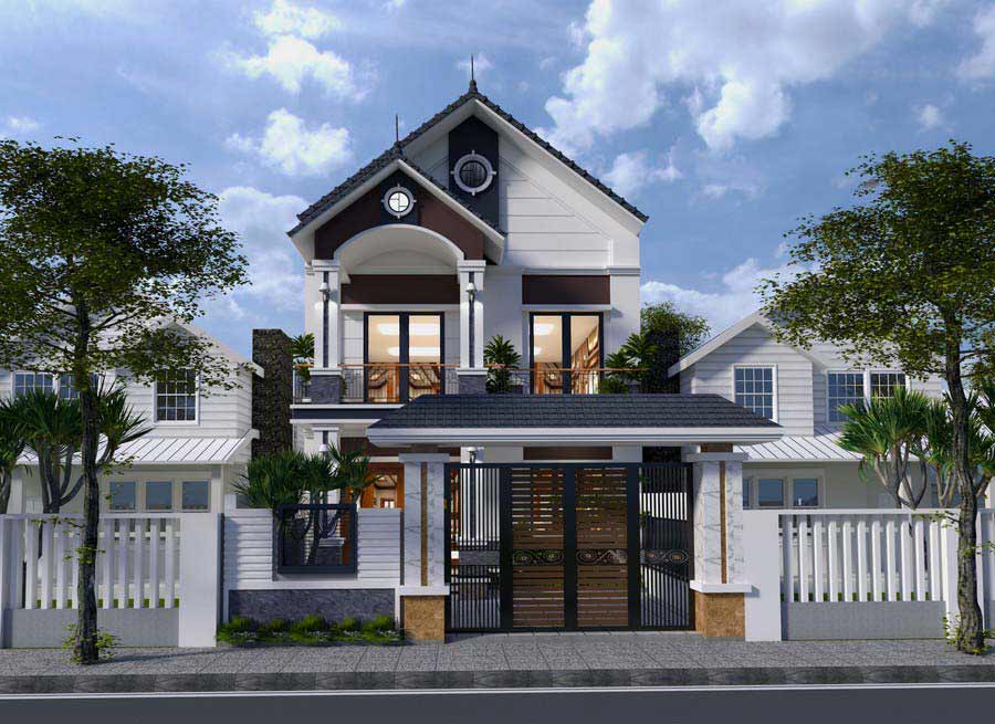 Biệt thự 2 tầng hiện đại 100m2 mái Thái