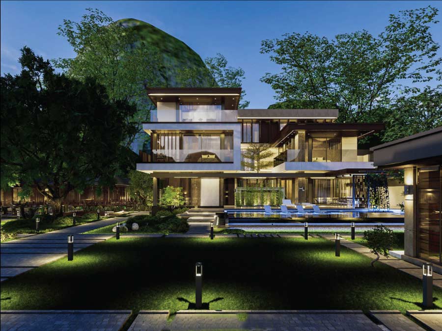 Mẫu biệt thự 3000m2 hiện đại sân vườn