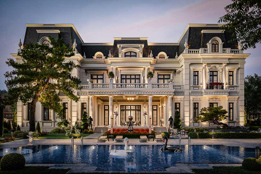 Thiết kế biệt thự 3000m2 phong cách châu Âu