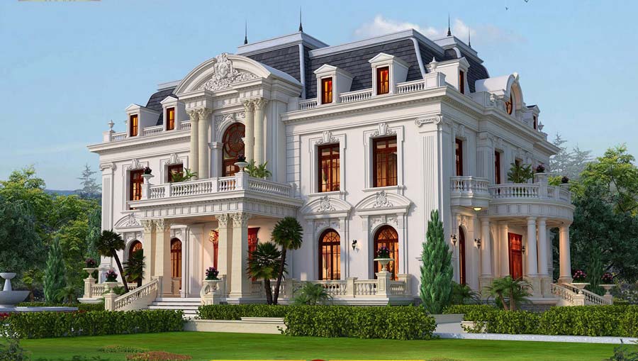 Thiết kế biệt thự 3000m2 phong cách châu Âu