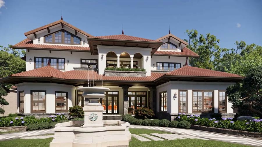Biệt thự vườn 3000m2 phong cách Địa Trung Hải