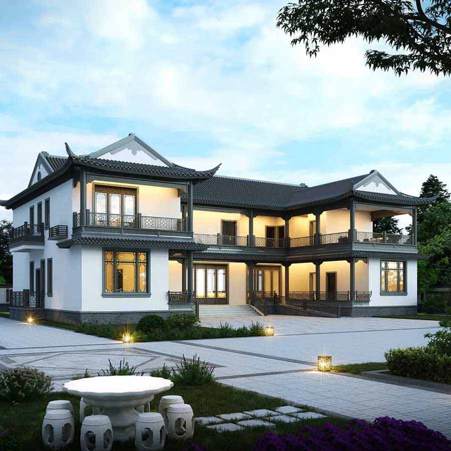 Kiến trúc truyền thống với mái ngói cong