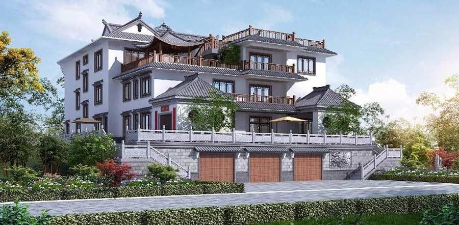 Kiến trúc truyền thống với mái ngói cong