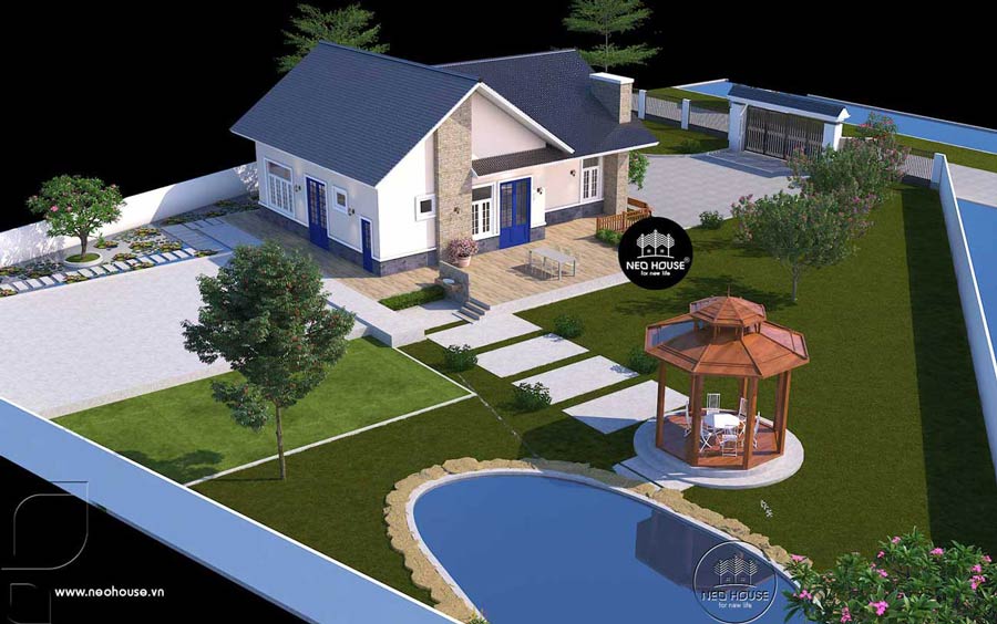 Biệt thự mái dốc 100m2 – 150m2