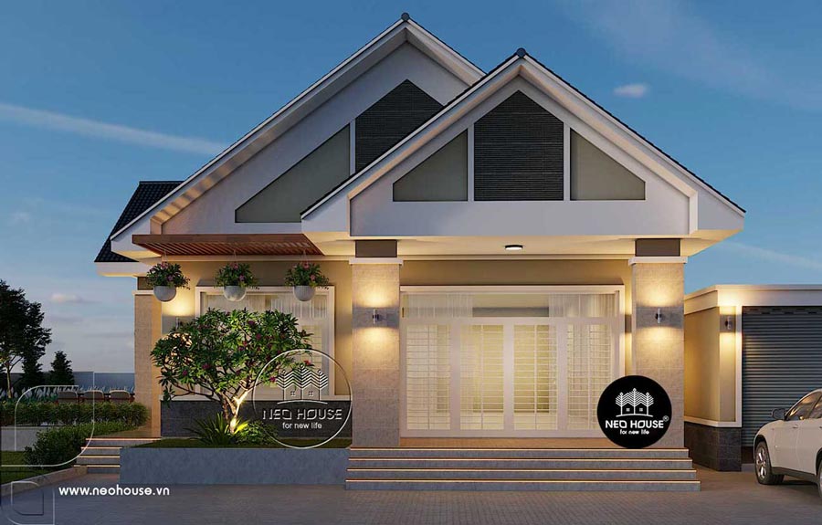 Mẫu thiết kế biệt thự mái dốc 200m2 – 250m2