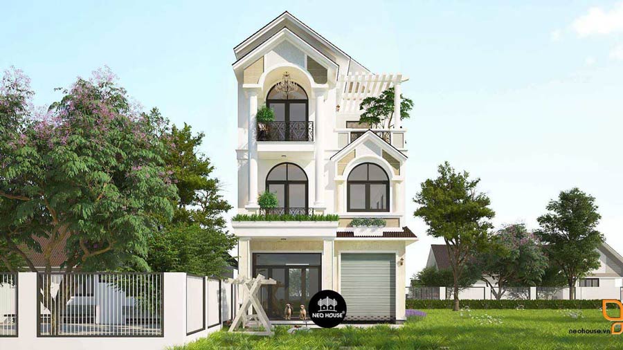 Biệt thự mái dốc 300m2 trở lên