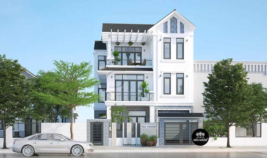 Biệt thự mái dốc 300m2 trở lên