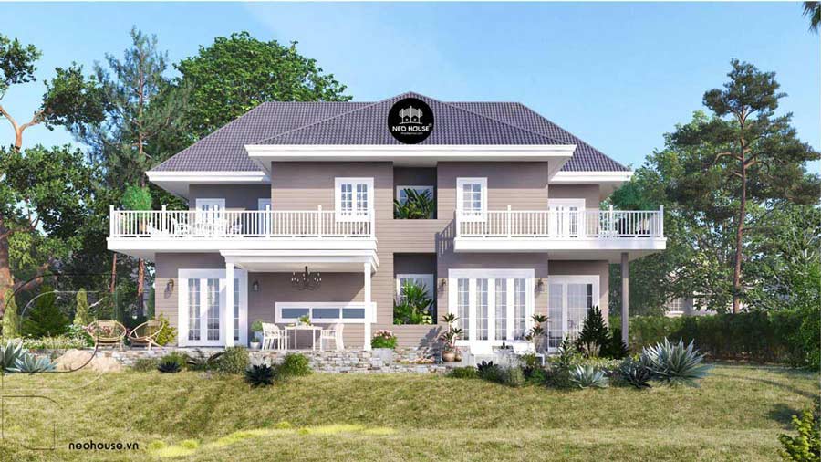 Biệt thự mái dốc đẹp ở nông thôn