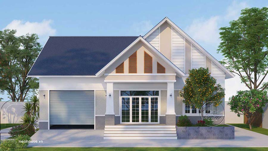 Biệt thự mái dốc đẹp ở nông thôn