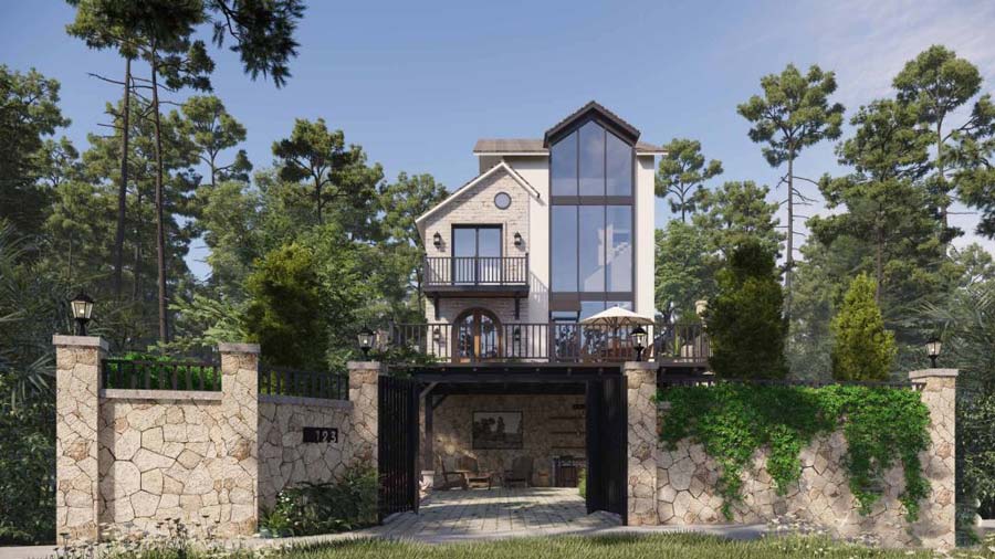 Biệt thự mái dốc phong cách Bắc Âu