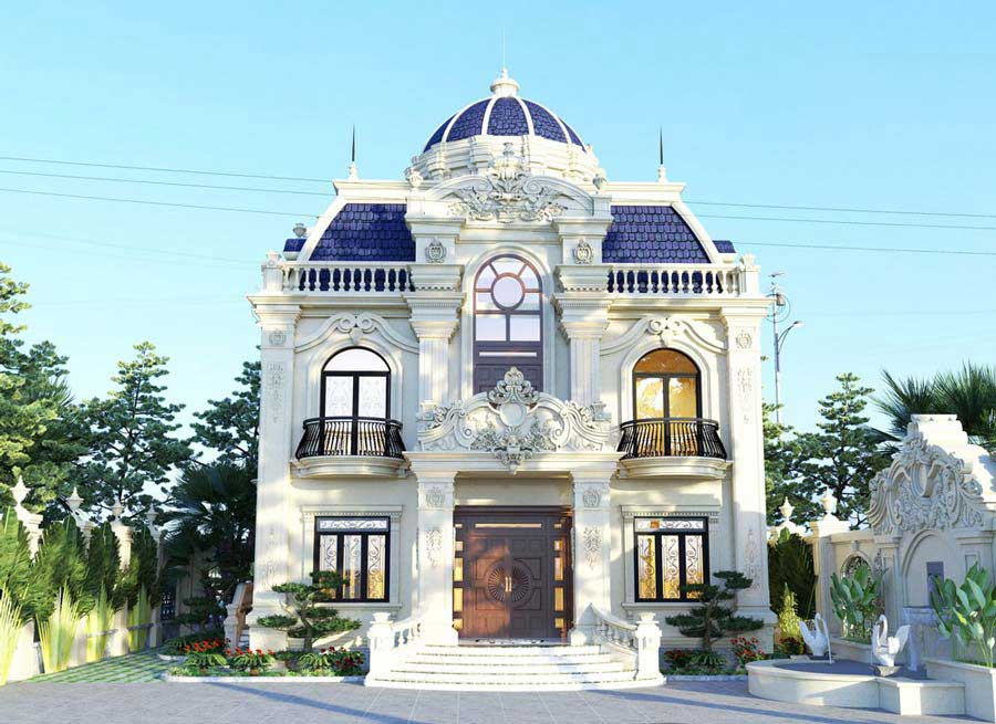 Biệt thự mái vòm 2 tầng sang trọng