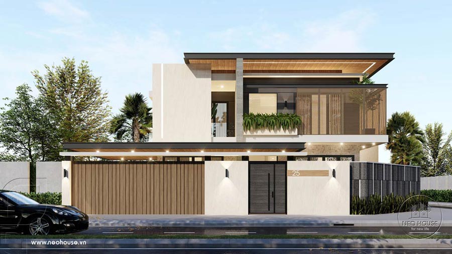 Thiết kế biệt thự 12m phong cách hiện đại
