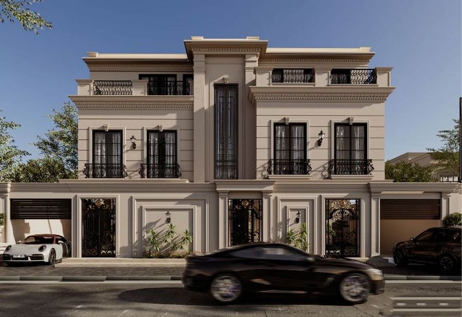 Mẫu thiết kế biệt thự 12m phong cách tân cổ điển