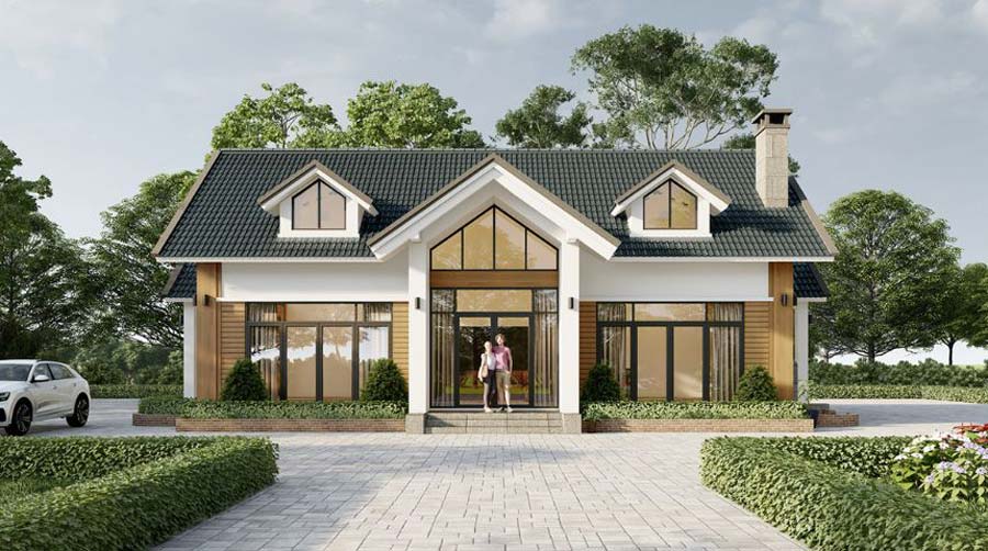 Biệt thự mini 1 tầng 3 phòng ngủ