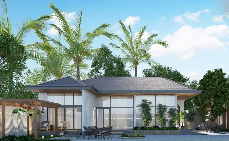 Biệt thự mini 1 tầng 4 phòng ngủ