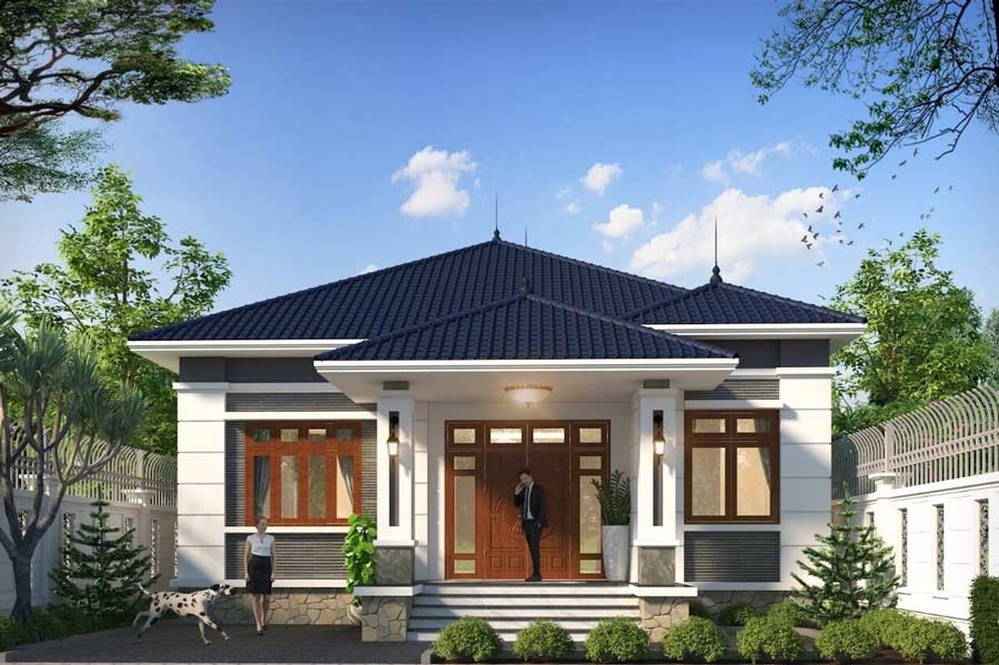 Biệt thự mini 1 tầng 4 phòng ngủ